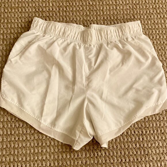 Athletic Works Womens Running Shorts Elastic Waist Pockets Size L White - Picture 1 of 4